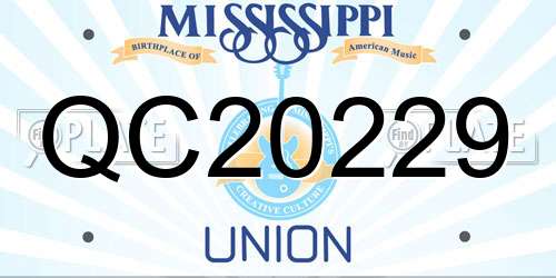 QC20229 Mississippi License Plate