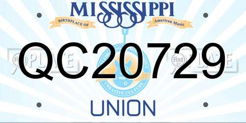 QC20729 Mississippi License Plate
