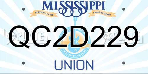 QC2D229 Mississippi License Plate