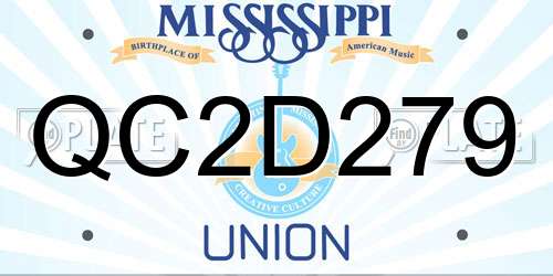 QC2D279 Mississippi License Plate