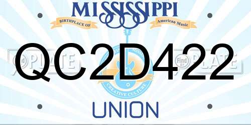 QC2D422 Mississippi License Plate