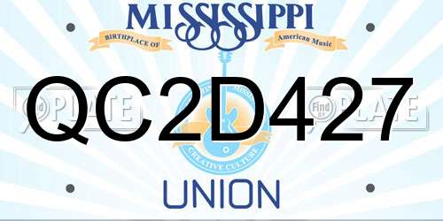 QC2D427 Mississippi License Plate