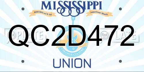 QC2D472 Mississippi License Plate