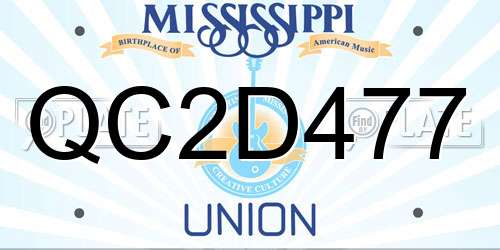QC2D477 Mississippi License Plate