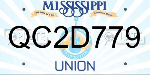 QC2D779 Mississippi License Plate