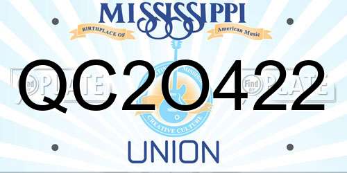 QC2O422 Mississippi License Plate