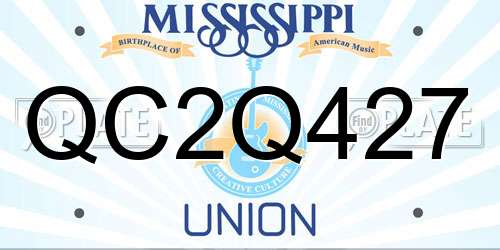 QC2Q427 Mississippi License Plate