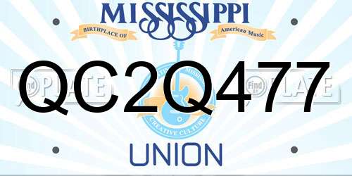 QC2Q477 Mississippi License Plate
