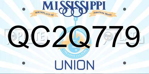 QC2Q779 Mississippi License Plate