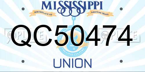 QC50474 Mississippi License Plate