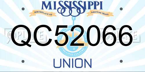 QC52066 Mississippi License Plate