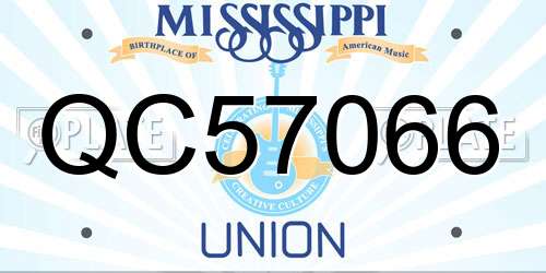 QC57066 Mississippi License Plate
