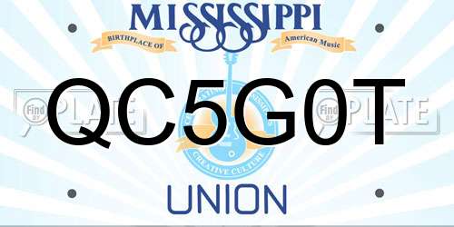 QC5G0T Mississippi License Plate