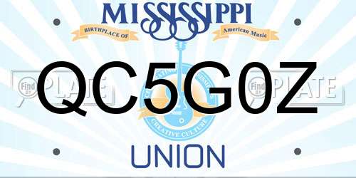 QC5G0Z Mississippi License Plate