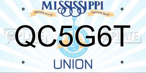 QC5G6T Mississippi License Plate