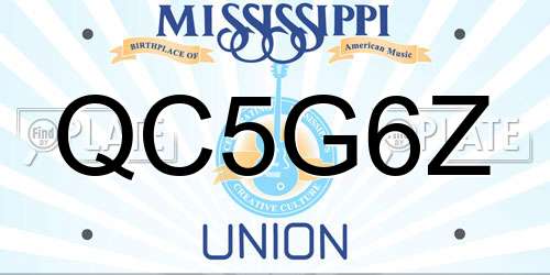 QC5G6Z Mississippi License Plate