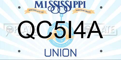 QC5I4A Mississippi License Plate