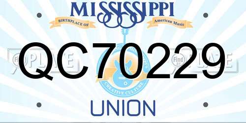 QC70229 Mississippi License Plate