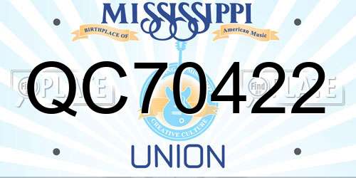 QC70422 Mississippi License Plate