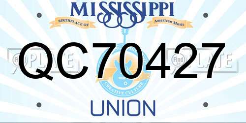 QC70427 Mississippi License Plate