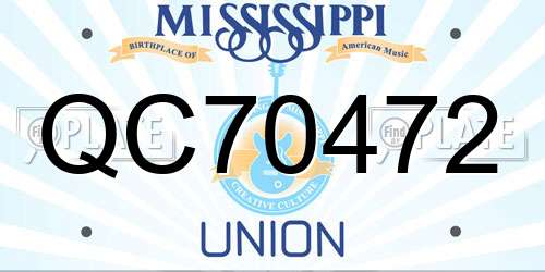 QC70472 Mississippi License Plate