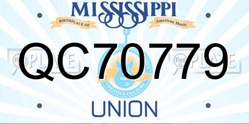 QC70779 Mississippi License Plate