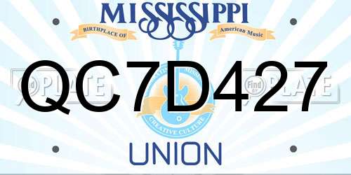 QC7D427 Mississippi License Plate