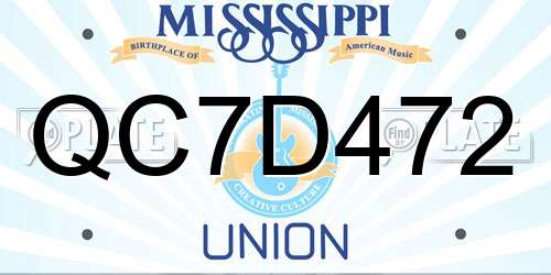 QC7D472 Mississippi License Plate