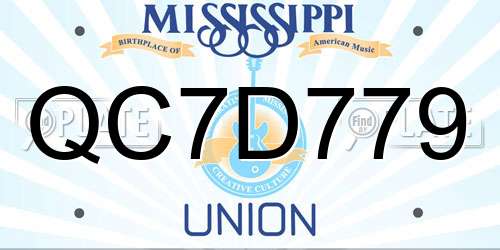 QC7D779 Mississippi License Plate