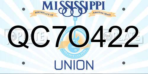 QC7O422 Mississippi License Plate