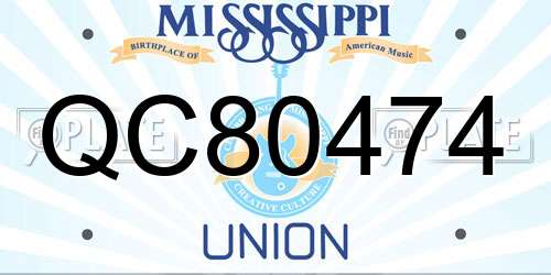 QC80474 Mississippi License Plate