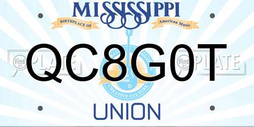QC8G0T Mississippi License Plate