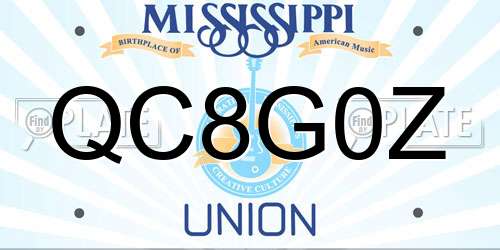 QC8G0Z Mississippi License Plate