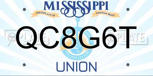 QC8G6T Mississippi License Plate