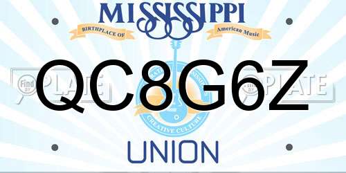 QC8G6Z Mississippi License Plate