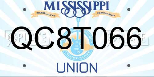 QC8T066 Mississippi License Plate