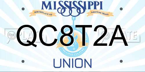 QC8T2A Mississippi License Plate