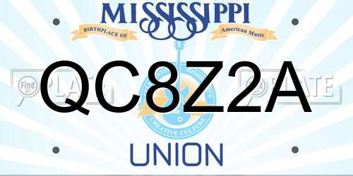 QC8Z2A Mississippi License Plate