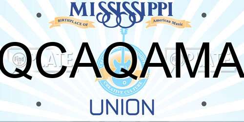QCAQAMA Mississippi License Plate