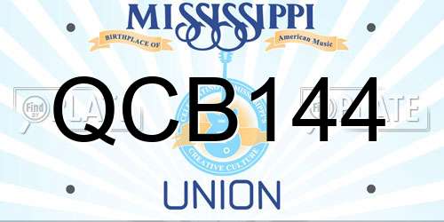 QCB144 Mississippi License Plate