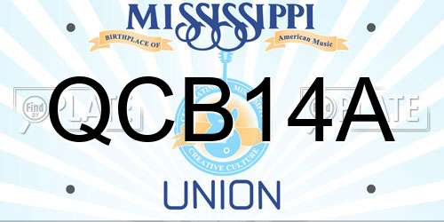 QCB14A Mississippi License Plate