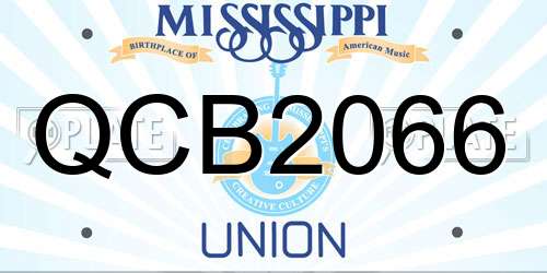 QCB2066 Mississippi License Plate