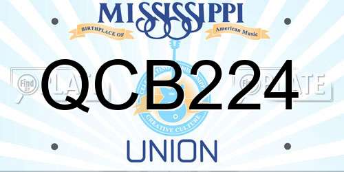 QCB224 Mississippi License Plate