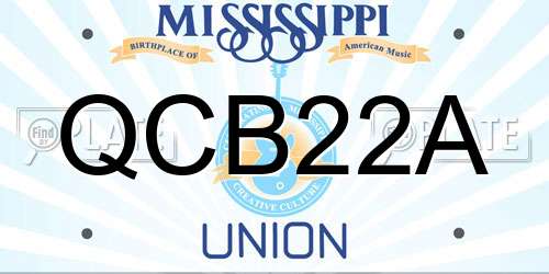 QCB22A Mississippi License Plate