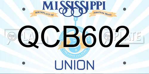 QCB602 Mississippi License Plate