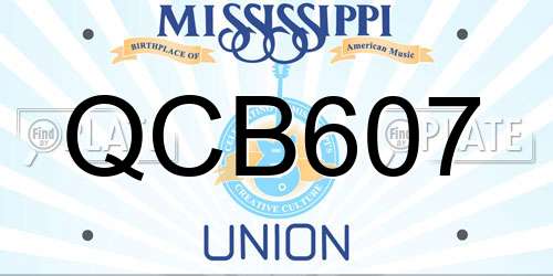 QCB607 Mississippi License Plate