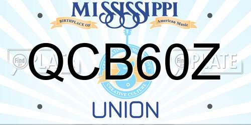 QCB60Z Mississippi License Plate