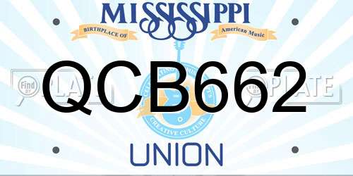 QCB662 Mississippi License Plate