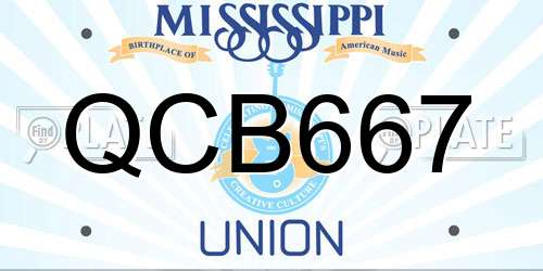 QCB667 Mississippi License Plate