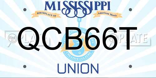 QCB66T Mississippi License Plate